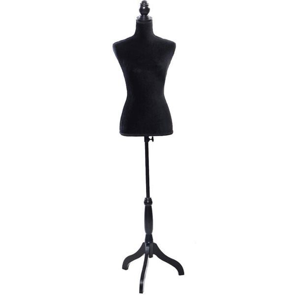 Female Mannequin Torso Dress Form Black Tripod Stand Dress Jewelry Display